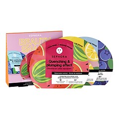 Beauty Snack - 3 Masti de fata - Acid hialuronic hidratant + extracte de fructe , Sephora Collection